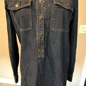 Chaps Dark Indigo Denim Tunic Dress